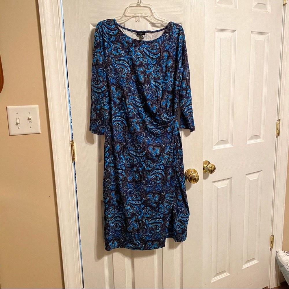 NWT Talbots Blue Paisley Print Wrap Dress